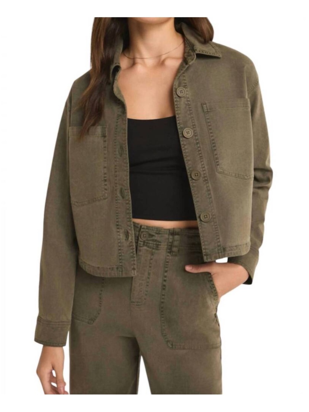 Z Supply All Day Cropped Jacket, Small